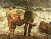 Laurits Tuxen den druknede bringes i land oil painting artist